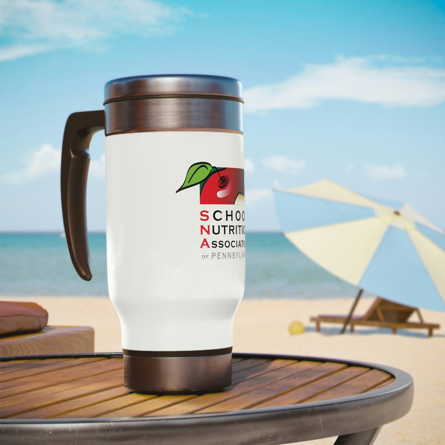 Stainless Steel Travel Mug with Handle, 14oz