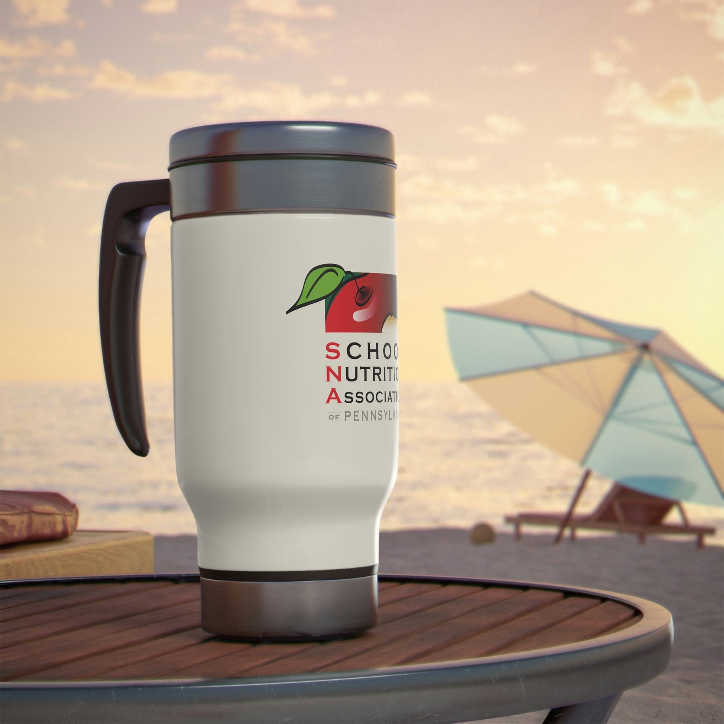 Stainless Steel Travel Mug with Handle, 14oz